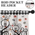 thumbnail image 5 of Fall Pumpkin Kitchen Window Curtains Valance and Tier Set 36 Inch, Tree Vintage Maple Leaf 3 Piece Window Treatment Tiers for Living Room Bedroom Kitchen Decor Drapes, 5 of 5
