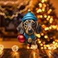 thumbnail image 5 of KCEHTA Dachshund Christmas Ornaments, Dog Ornaments for Christmas Tree, Dachshund Christmas Decor, Cute 2D Acrylic Dachshund Dog Christmas Tree Hanging Ornaments for Home Party, 5 of 6