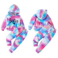 thumbnail image 7 of GYRATEDREAM Girls 2 Piece Outfits Winter Clothes Set Long Sleeve Tie-dye Hoodie Sweatshirt Pants Outfit Sets for Newborn Infant Toddler, 7 of 7