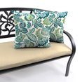 thumbnail image 3 of Jordan Manufacturing 16" x 16" Dailey Opal Blue Leaves Square Outdoor Throw Pillow (2 Pack), 3 of 9
