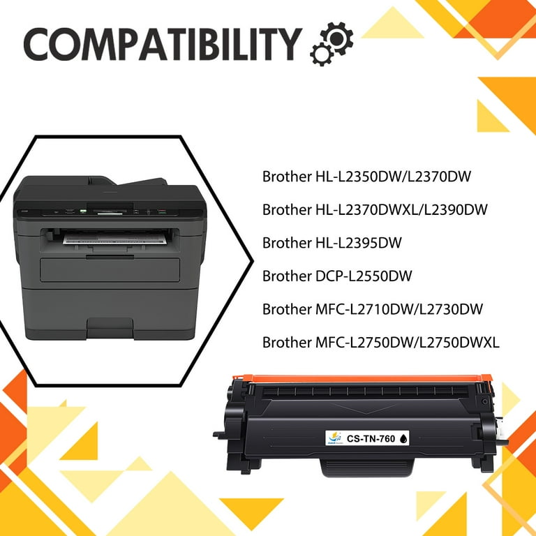 TN760 TN730 Cartouche de Toner Compatible pour Brother HL-L2350DW HL-L2395DW  HL-L2390DW HL-L2370DW MFC-L2750DW MFC-L2710 Toner - AliExpress