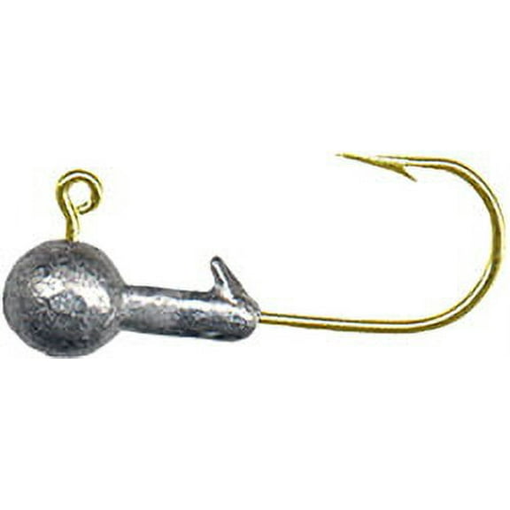 Arkie Lead Ball Jig Heads, Unpainted with Gold Hook, 1/8 Oz., 10 Count