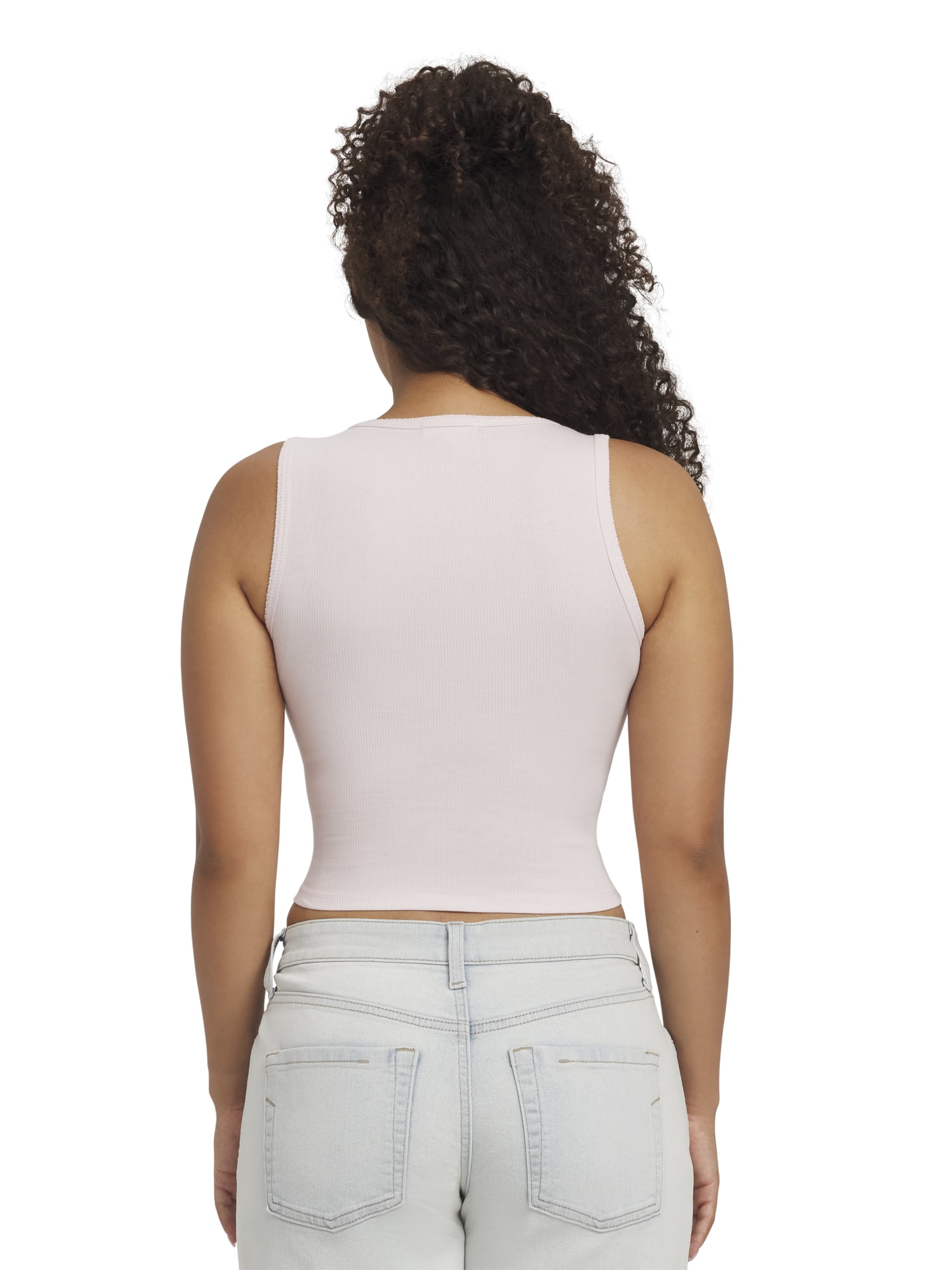 Mills by Millie Bobby Brown Women's Sleeveless Rib Deep V-Neck Tank Top, Sizes XXS-XXL