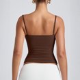 thumbnail image 5 of Voska Women's Basic Double Lined Scoop Neck Tank Tops Summer Cami Top | Adjustable Spaghetti Strap,Soft Skin Stretch,Slim Fit for Everyday Wear Coffee S, 5 of 7