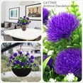 thumbnail image 4 of Zukuco Artificial Dandelion Flowers, Plastic Plants Shrubs Bushes Fake Grass Wedding Indoor Outdoor Home Garden Arrangements Party Decoration Planting Filler - Purple 4 Pcs, 4 of 8