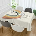 thumbnail image 2 of Yayeee Tablecloths 54" x 54" Rectangle Wrinkle Resistant Party Table Cover, White Cat Rainbow, 2 of 8