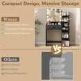 thumbnail image 6 of 32" Makeup Vanity Desk with Mirror and Lights, 3 Lighting Colors, 5 Storage Shelves & Large Drawer, Black Vanity Set for Bedroom, Girls and Women, 6 of 9