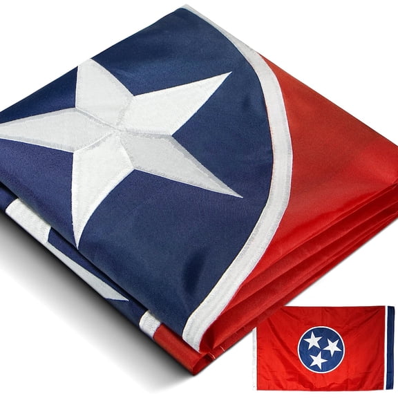 Anley EverStrong Series Tennessee State Flag 3x5 Ft - Embroidery & Heavy Duty Canvas Header - Tennessee TN Flags 210D Polyester