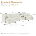 thumbnail image 4 of VEPXXP 146.8" U-Shaped Modular Sectional, Chenille 4-Seater Cloud Couch with 2 Reversible Ottomans, Breathable Upholstered Sofa for Spacious Apartment & Living Room, White, 4 of 13