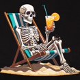 thumbnail image 3 of CafePress - Beach Skeleton Tropical Halloween Women's Value T Shirt - Women's Traditional Fit Dark T-Shirt, 3 of 4