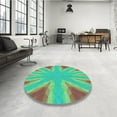 thumbnail image 4 of Ahgly Company Machine Washable Indoor Round Transitional Green Area Rugs, 3' Round, 4 of 7