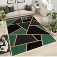 thumbnail image 2 of Black Green Geometry Area Rugs, Gold Stripes Luxury Carpet for Living Room, Washable Carpet Soft Non-slip Breathable Suitable for Bedroom Study Dining Room Office 3x4ft, 2 of 7