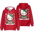 thumbnail image 2 of MINISO-Sudadera con capucha de Hello Kitty para mujer, suéter de manga larga con estampado navideño en 3d, ropa encantadora, 2 of 4