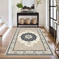 thumbnail image 5 of 3'x5' bedroom rug boho floral area rug foot rug abstract runner rug carpet for bedroom, 5 of 9