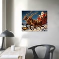 thumbnail image 3 of ONETECH Santa Canvas Wall Art Christmas Wall Decor Indoor Abstract Christmas Sleigh Pictures for Living Room Bedroom House Home Decorations Farmhouse Colorful Reindeer Deer Painting 20x16in, 3 of 4