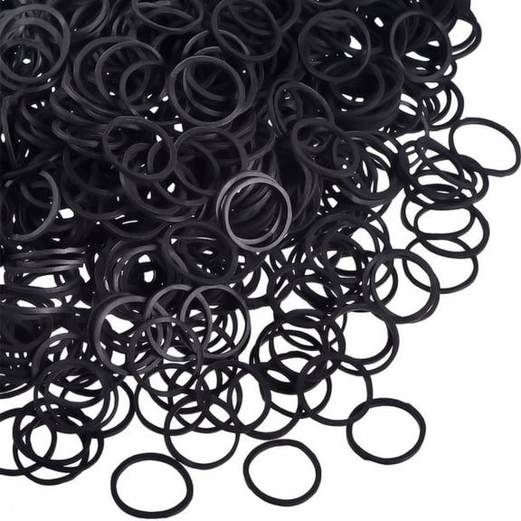 Black Rubber Band for Hairdressing - Small Natural Rubber Hair Binding Bands - Ideal for Various Hairstyles and Everyday Use