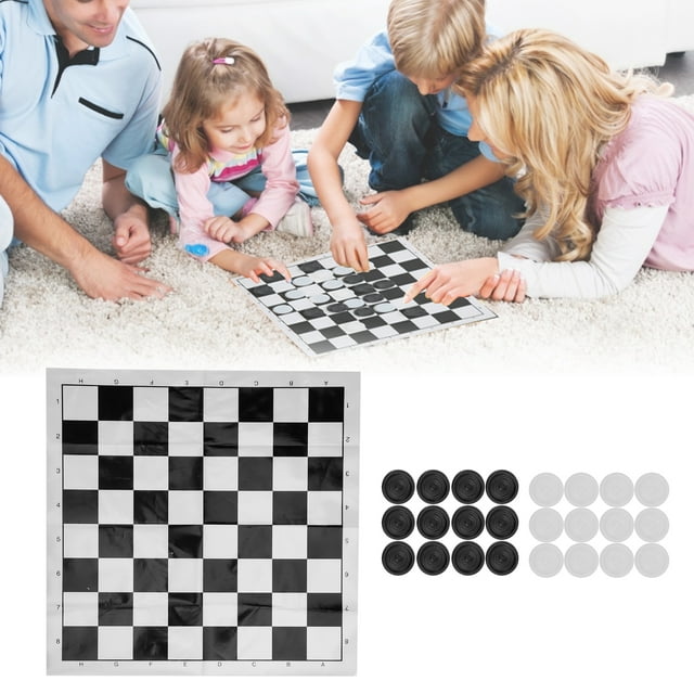 Checkers, Portable Fine Workmanship Checkers Set for Travel for Outdoor Camping for Parties for Hotel Lobbies