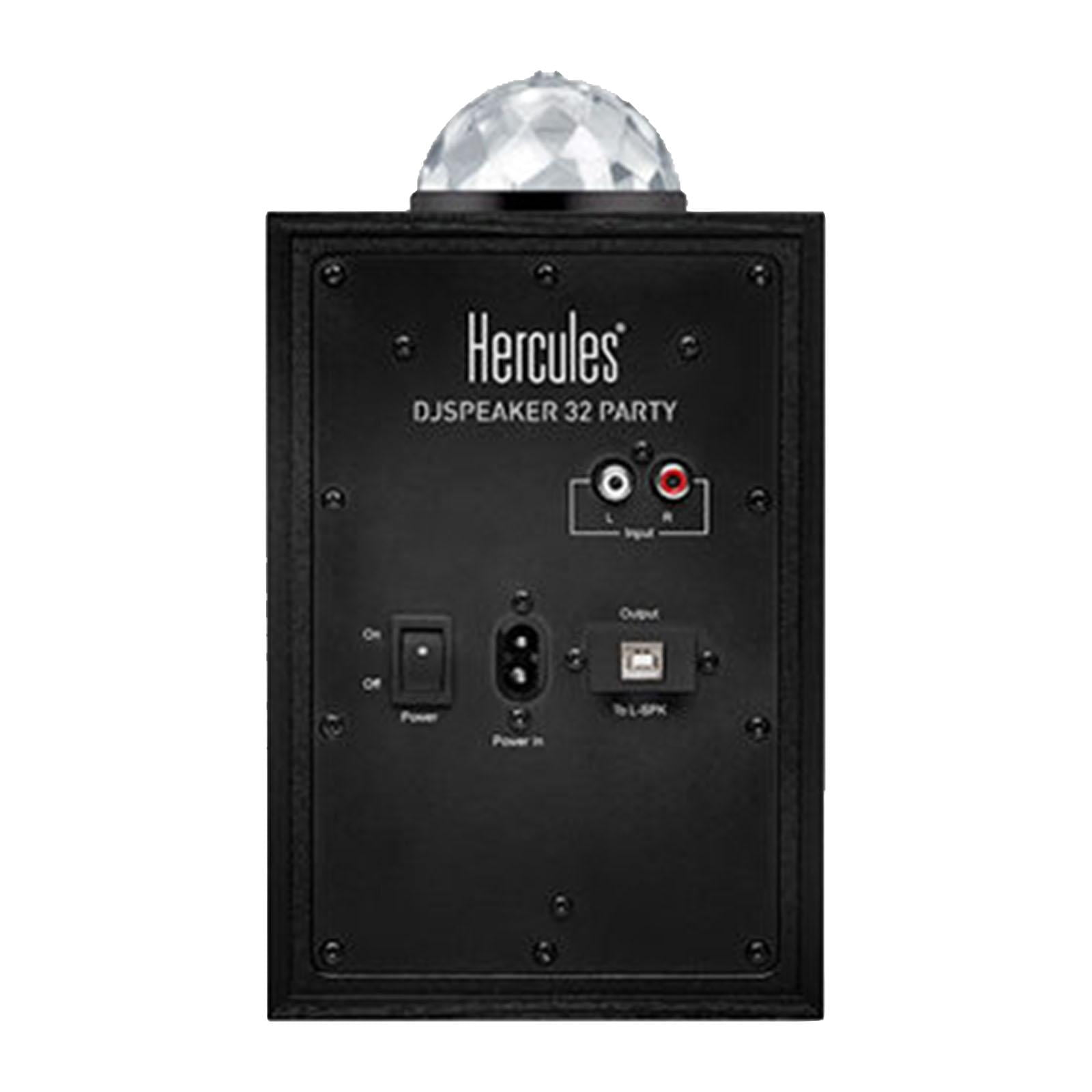 Hercules DJMonitor 32 Party 3" DJ Monitor Pair w/Party Lights with Desktop Stands Package