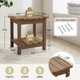 thumbnail image 3 of SERWALL HDPE Shower Bench for Inside Shower, Waterproof Shower Stool with Handles- Brown, 3 of 9