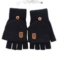 thumbnail image 2 of Xecvkr Heated Winter Gloves USB Winter Warm Gloves Plush Heated Flip Finger Mittens Charging Hand Warming Office Typing Computer Study Gift Indoor Use One Pair Adjustable Size 1PC, 2 of 5