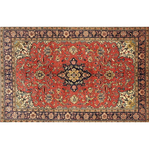 Ahgly Company Indoor Rectangle Traditional Red Medallion Area Rugs, 5' x 8'