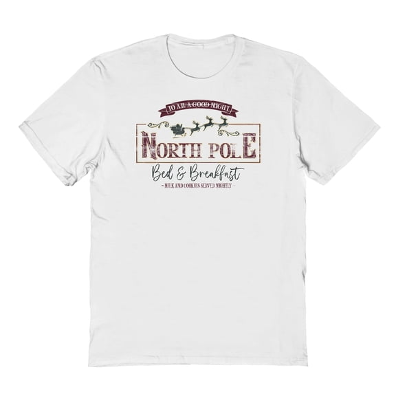 Haywood & Main North Pole Graphic White Men's Cotton T-Shirt