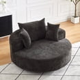 thumbnail image 6 of 55''L Fluffy Chenille Foam Swivel Chair, 360 Degree Movement, Quick Install - Enjoy in Living Room, 6 of 6