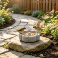 thumbnail image 4 of Natural Stone Bird Feeder Bowl - Decorative Outdoor Bird Bath & Feeding Dish with Raised Center Flower Weatherproof Garden Decor, 4 of 6