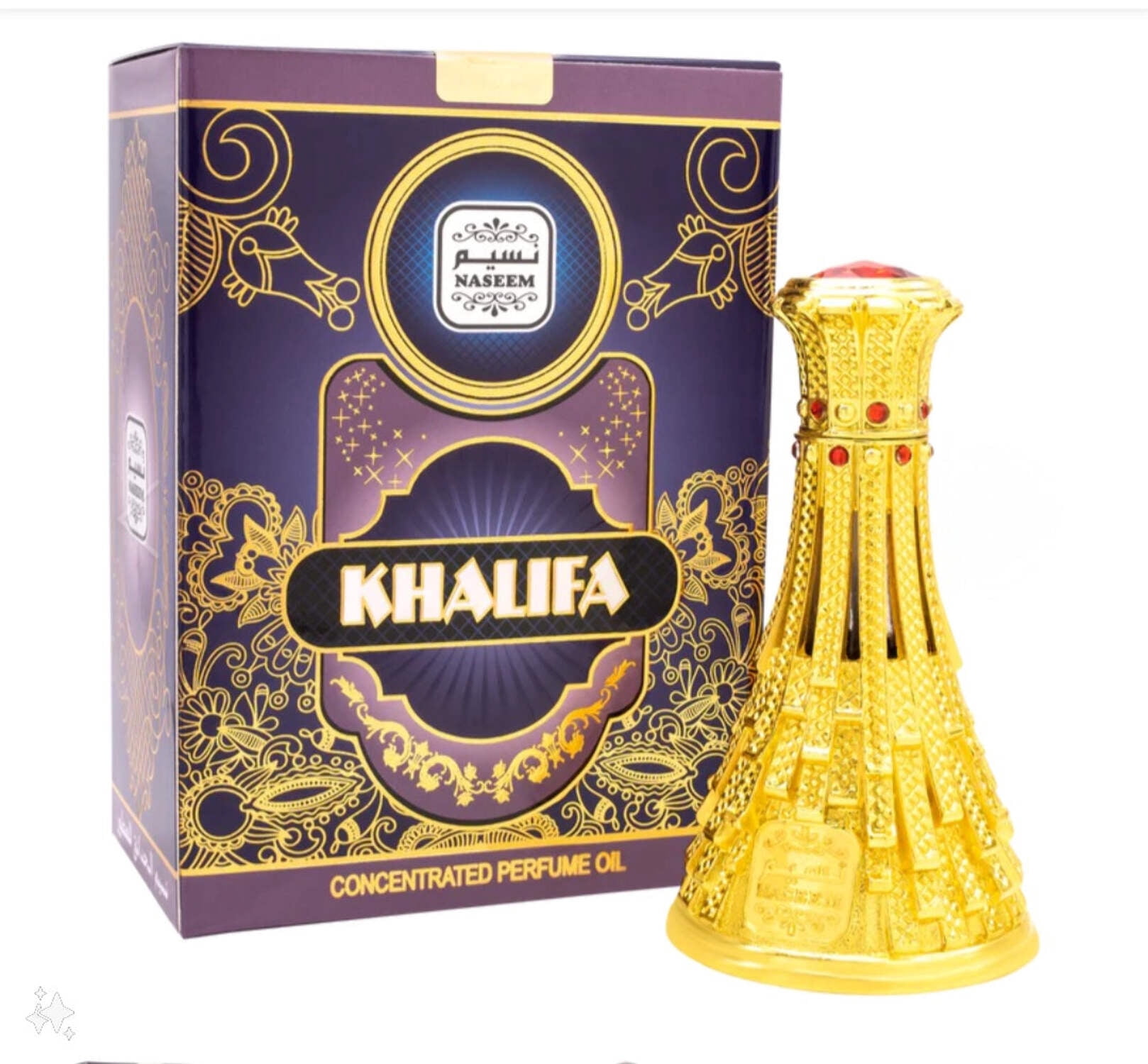 Naseem Khalifa Eau De Parfum 15ml - Premium Unisex Perfume Oil with Subtle Woody, Floral, and Vanilla Notes - Long Lasting Luxury Arabian Fragrance for Men and Women
