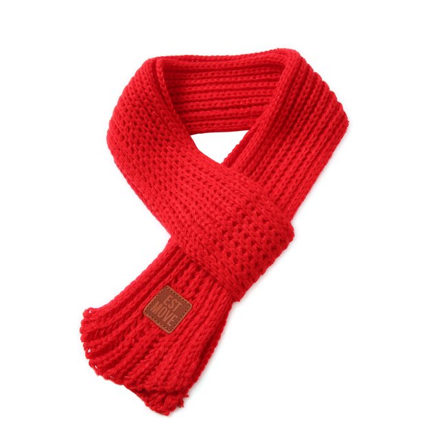 FOCUSNORM Kids Knitted Scarf Letter Patterns Neckerchief Neck Warmer Shawl