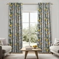 thumbnail image 4 of Topfinel Fancy Hummingbird Patterned Curtain,Grey Curtains for Living Room, Thermal Insulated Blackout Curtains for Bedroom, Floral Vintage Lemon Curtains 84 inch Length 2 Panels Set, 4 of 11