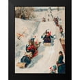 thumbnail image 2 of L. Prang & Co 19x24 Black Modern Framed Museum Art Print Titled - Tobogganing, 2 of 5