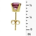 thumbnail image 3 of 5 mm Natural Round Rhodolite Garnet Stud Earrings Set in 14k Yellow Gold, 3 of 4
