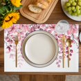 thumbnail image 4 of Pink Eucalyptus Leaves Placemats Set of 12, Summer Botanical Watercolor Placemats for Dining Table, Place Mats for Kitchen Tabletop, Waterproof Wipeable Dining Table Mats Set, 4 of 9
