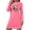 #419-Hot Pink, variant on AUNVITO Women's Halloween Nightdress Long Sleeve Round Neck Loose Fit with Halloween Print Casual Comfortable Sleepwear