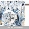 thumbnail image 6 of Ocean Valance Curtain for Windows Blue Beige Starfish Shells Plant Leaves Flowers Gradient Rod Pocket Curtain Valances Short Window Treatments for Kitchen Bathroom Laundry Basement 60 x 14 Inch, 6 of 9