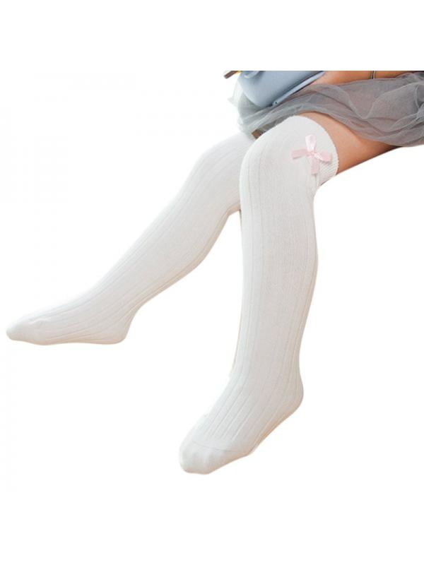 Cute Toddler Baby Girl Knee High Socks Bowknot Cotton Leg Warmers Ruffled Stocking for Girls 