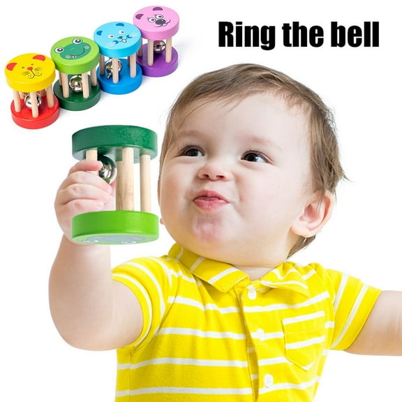 CYBIBO Baby Rattle, Baby Toys Clearance! 1PC Wooden Musical Instruments Toys Color Cage Hand One Bells