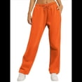 thumbnail image 1 of Pantalones Deportivos de Pierna para Mujer, de Cintura Alta, Holgados, con Cordón y Bolsillos Naranja XXL, 1 of 8