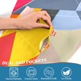thumbnail image 3 of Yayeee Kitchen Curtains Tier Pair Light Filtering 27"x36" Rod Pocket Short Cafe Window Panel, Colorful Triangles, 3 of 7