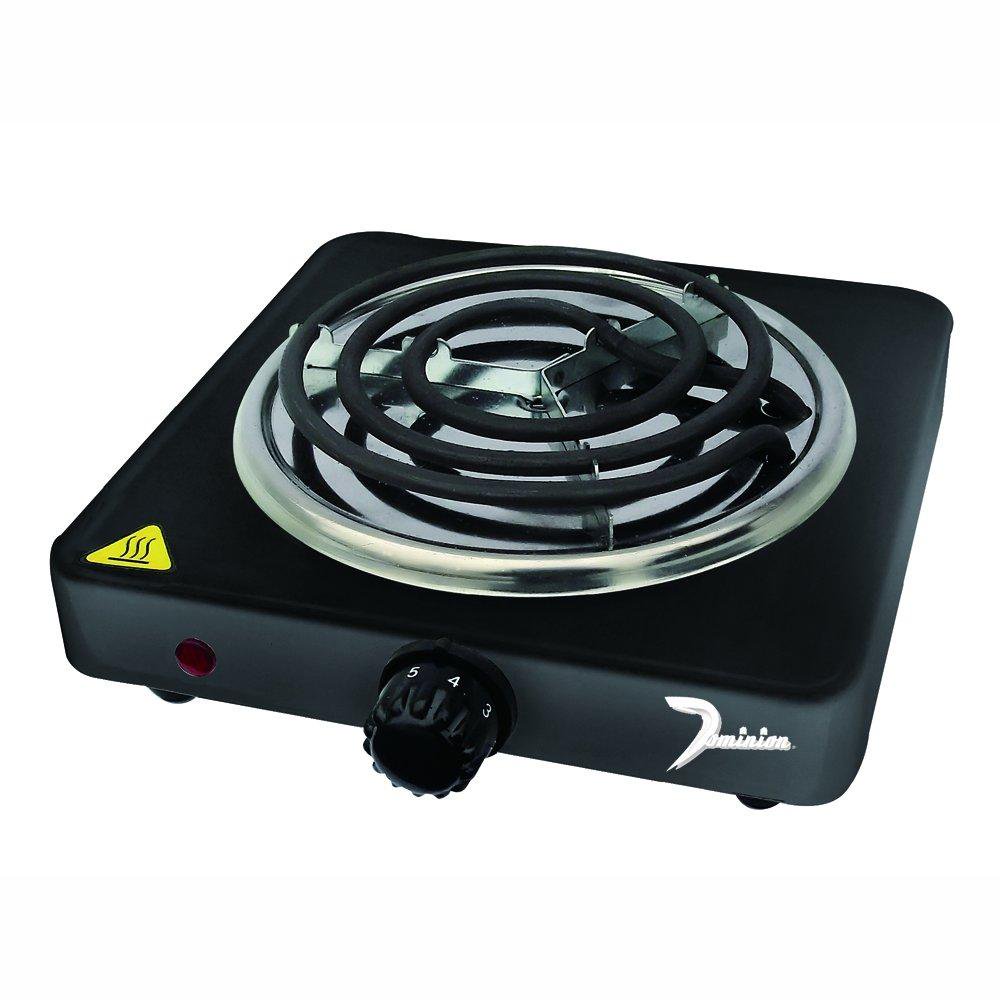 D1001 1000watt Single Coil Burner, Black, Adjustable Temperature