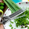 thumbnail image 3 of 5-Layered Stainless Steel Kitchen Scissors - Versatile Onion & Herb Shredder For BBQ & Indoor Use - Durable  Safe, 3 of 4