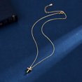thumbnail image 3 of Collier Croix Délicate en Or Collier Pendentif Turquoise Foi Minimaliste Fait à la Main Chaîne Collier Cadeau, 3 of 5