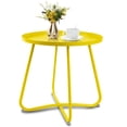 thumbnail image 3 of Fionafurn 17" Diameter End Table, Metal Side Table Waterproof Round End Table for Bedroom Living Room Patio Garden Balcony Yard Porch,Lemon, 3 of 11