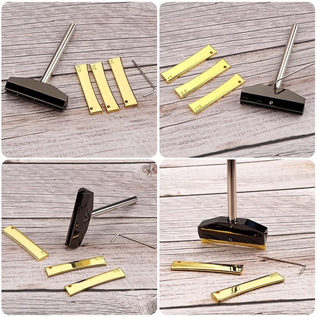 Yihuala Electroplated Guitar Fret Press Set with Grooved Inserts and Wrench Fret Insert Set for Stable String Alignment