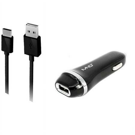 2-in-1 Micro-USB Chargers for Nokia 5  6  3 105 (2017)  130 (2017)  3310 3G  3310  150 (Black) - 2.1Ah Car Charger Adapter + USB Charging Cable
