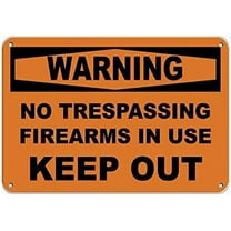 Warning Sign Warning No Trespassing Firearms in Use Keep Out Sign Business Sign 12X8 Inches Aluminum Metal Tin Sign