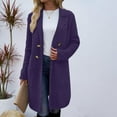 thumbnail image 5 of jtjvou Women Fall Long Cardigan Sweater Trendy Knit Jacket Coat Dressy Blazer Coatigan Purple M, 5 of 7