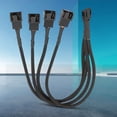 thumbnail image 4 of Fan Splitter Cable Sleeved Adapter Computer PC Fan Power Extension Cable 1 to 3/4 Converter for Computer, 4 of 9