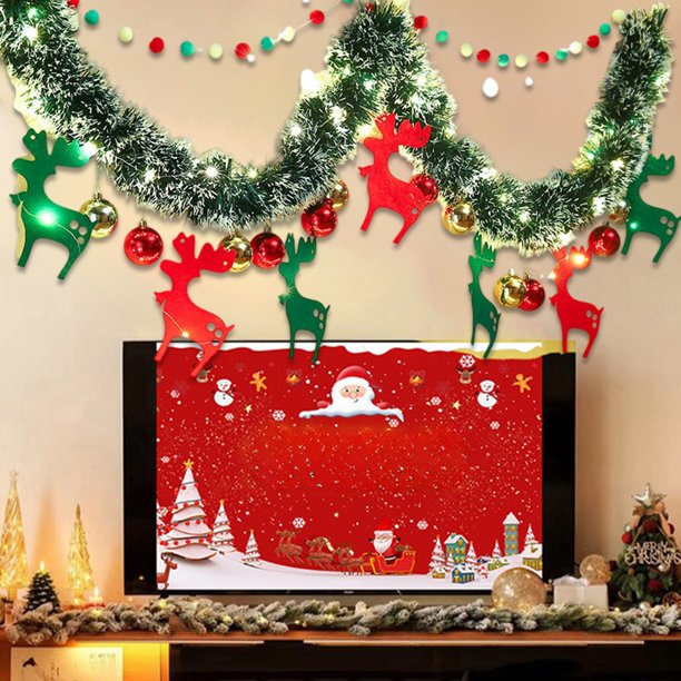 Adornos Navideños con Banderas, Cintas Brillantes, Adornos para Árbol de Navidad y Adornos Decorativos.